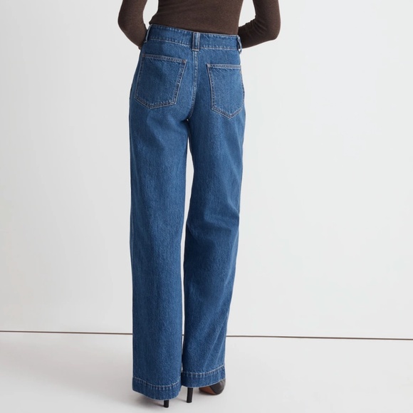 Madewell Blue Wide Leg Button-Fly Jeans Size 26 - Picture 4 of 16